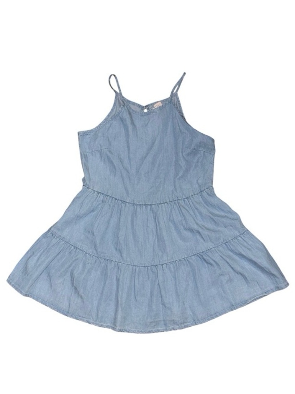 Japna 100% Viscose Light Blue Tiered Spaghetti-Strap Tunic / Dress NEW!